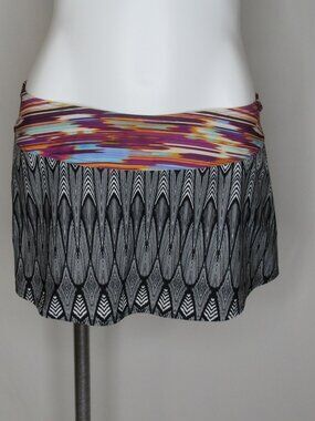Prana SAKTI Black White Swim Skirt Bikini Women's M Medium